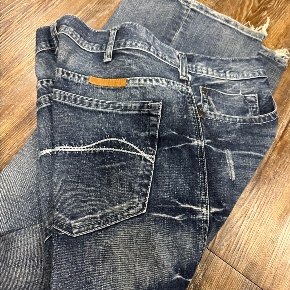 Men's Distressed Blue Jeans
